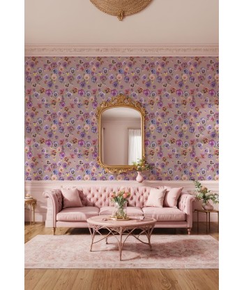 Papier Peint PLETHORA OF PANSIES Bruised Pink Toutes les collections ici