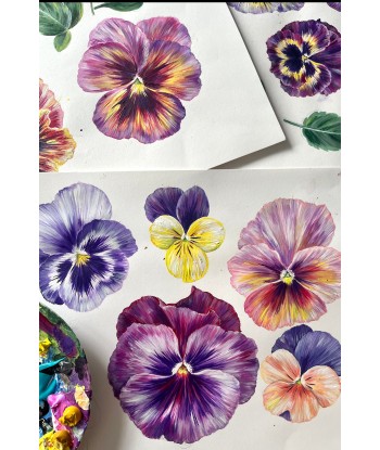 Papier Peint PLETHORA OF PANSIES Stone pas chere