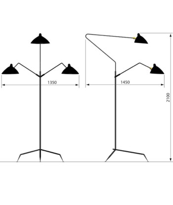 3 Arms Floor Lamp Les êtres humains sont 