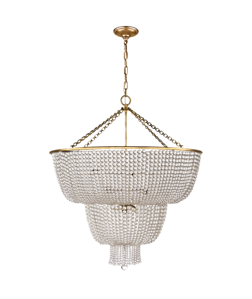 Lustre Jacqueline Large Laiton Verre Transparent Aerin l'évolution des habitudes 