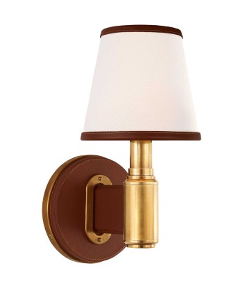 Riley Wall Lamp Brass and Brown Leather de la marque