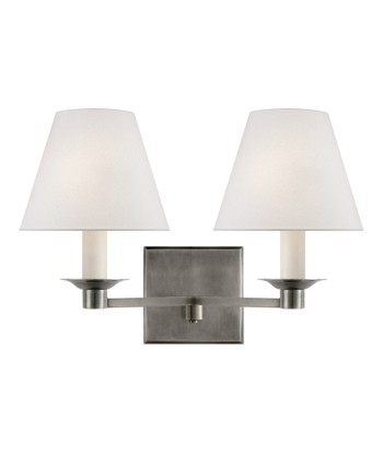 Evans Double Antique Nickel Wall Lamp en stock