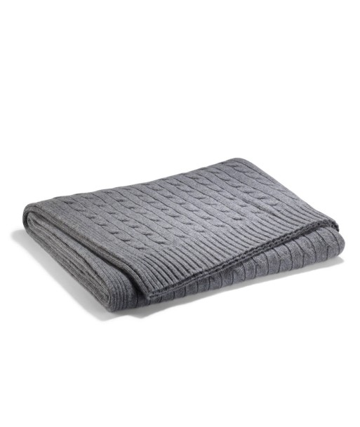 Plaid Cable Cashmere twisted Modern Charcoal Fin de série