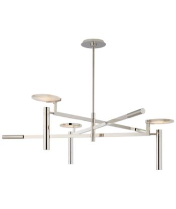 Melange Chandelier - Polished Nickel and Alabaster en stock