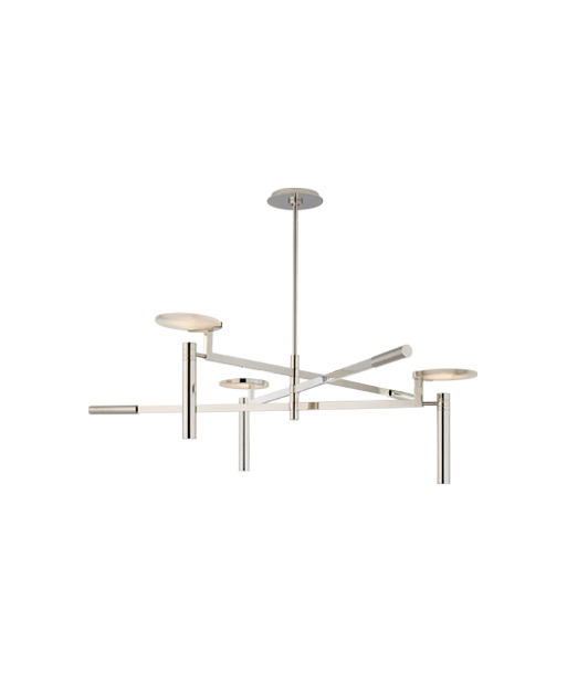 Melange Chandelier - Polished Nickel and Alabaster en stock