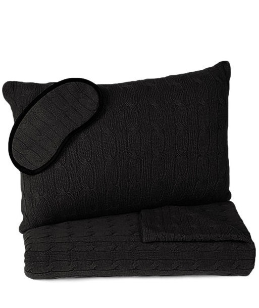 Black Cable Cashmere Travel Set de pas cher