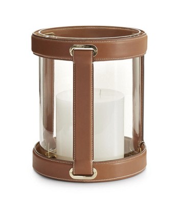 Hurricane Riley Tealight Holder Brass Brown Leather Découvrez la collection