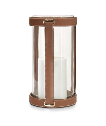 Hurricane Riley Tealight Holder Brass Brown Leather Découvrez la collection