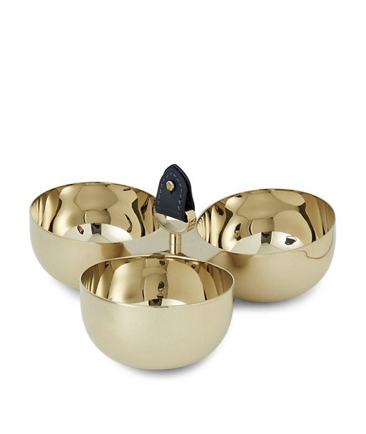 Triple Gold and Navy Wyatt Appetizer Bowl vous aussi creer 