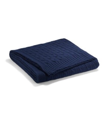 Plaid Cable Cashmere twisted Polo Navy pas cher