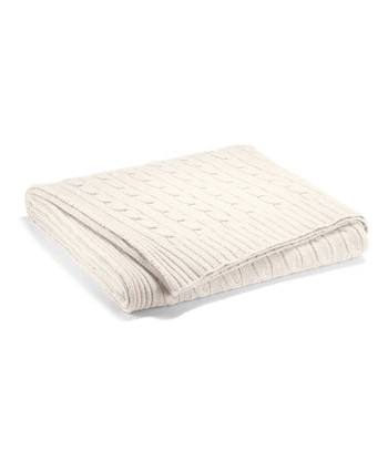 Plaid Cable Cashmere twisted Cream pas cheres