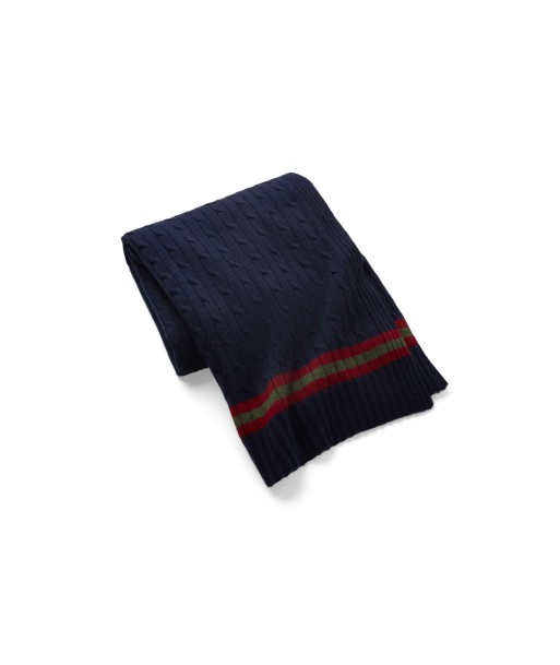 Cable Cricket plaid in cashmere Navy/Bordeaux vente chaude votre 