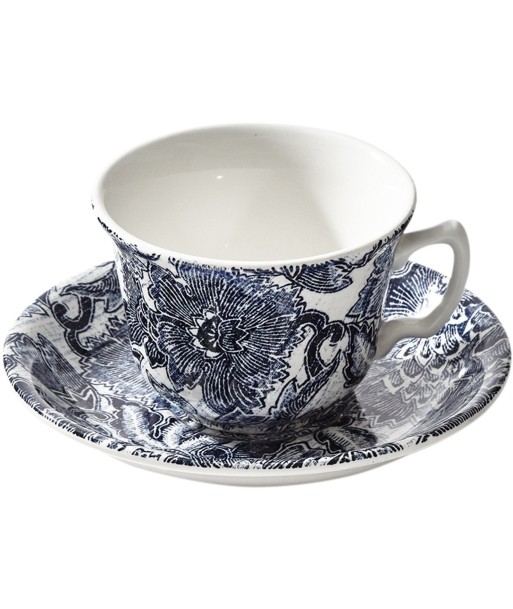 Faded Peony Indigo Teacup and Saucer de la marque