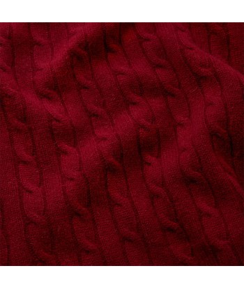 Plaid Cable Cashmere twisted Burgundy est présent 