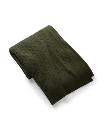 Loden Dark Green Twisted Cashmere Cable Plaid de l' environnement