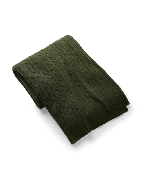 Loden Dark Green Twisted Cashmere Cable Plaid de l' environnement