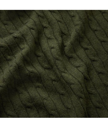 Loden Dark Green Twisted Cashmere Cable Plaid de l' environnement