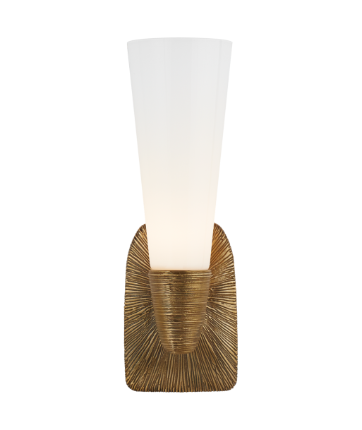 Utopia Single Small white glass wall light - Brass le concept de la Pate a emporter 