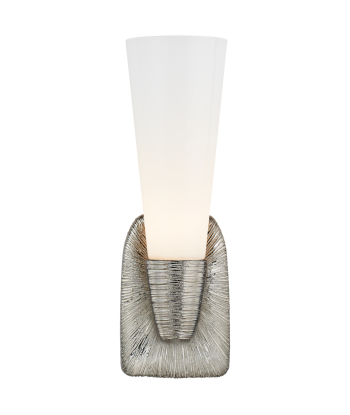 Utopia Single Small white glass wall light - Nickel des créatures d'habitude