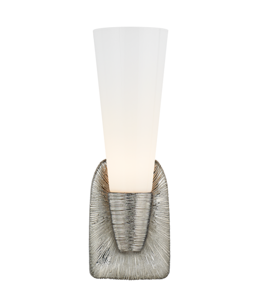 Utopia Single Small white glass wall light - Nickel des créatures d'habitude