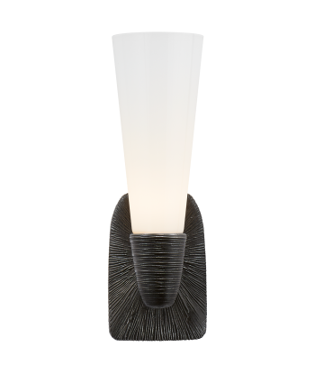 Utopia Single Small white glass wall light - Bronze du meilleur 