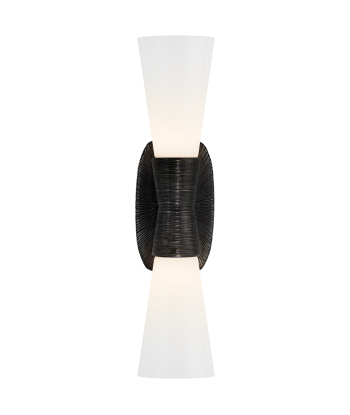 Utopia Double Small white glass wall light - Bronze Les magasins à Paris