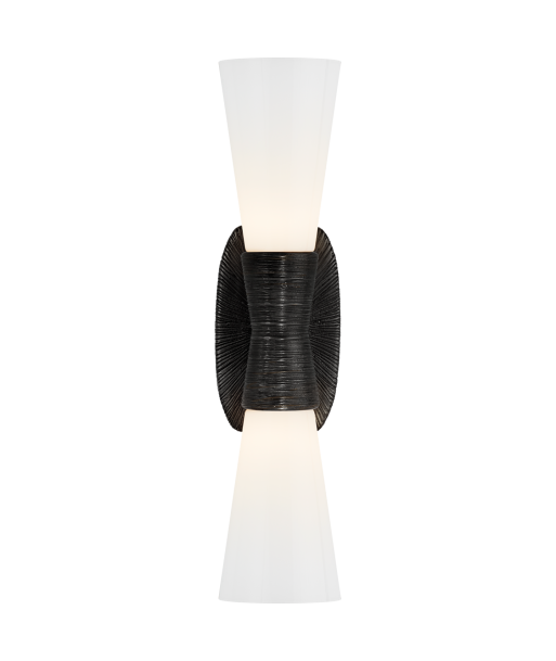 Utopia Double Small white glass wall light - Bronze Les magasins à Paris