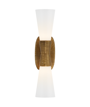 Utopia Double Small white glass wall light - Brass Découvrez la collection