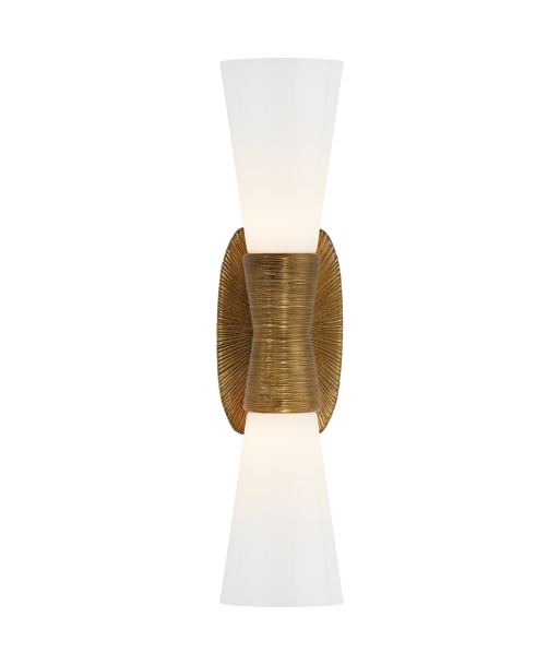 Utopia Double Small white glass wall light - Brass Découvrez la collection