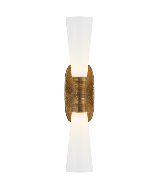 Utopia Double Tall white glass wall light - Brass Les êtres humains sont 