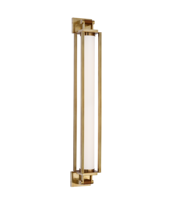 Northport Wall Lamp 82 cm - Brass and White Glass de pas cher