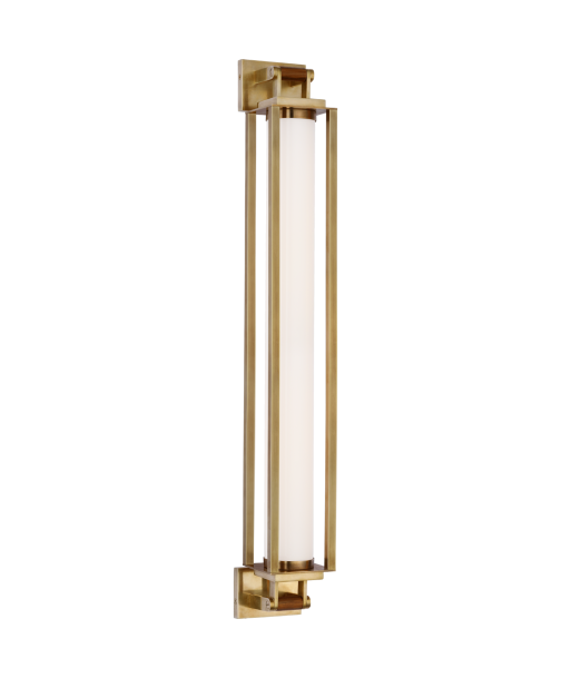 Northport Wall Lamp 82 cm - Brass and White Glass de pas cher