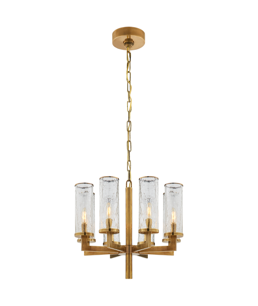 Simple Liaison Chandelier - Brass and Cracked Glass 2023