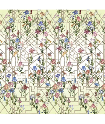 CL Fretwork Garden Panoramic Lemon Wallpaper Les magasins à Paris et en Île-de-France