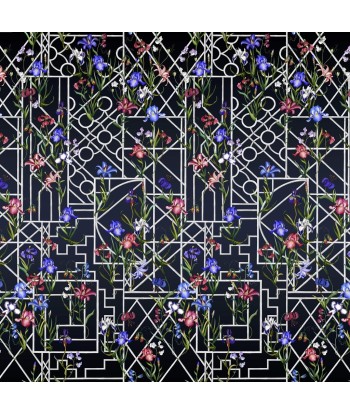 CL Fretwork Garden Panoramic Indigo Wallpaper suggérées chez