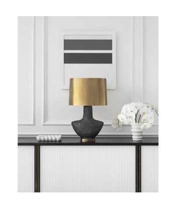 Armato Table Lamp Small model - Black Ceramic and Burnished Brass Comment ça marche