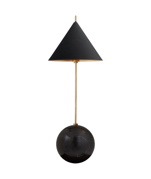 Cleo Orb Black Brass Accent Lamp soldes