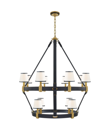 Large Blue Riley Two-Tier Chandelier pas chere