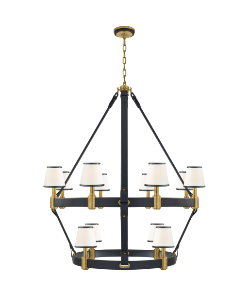 Large Blue Riley Two-Tier Chandelier pas chere