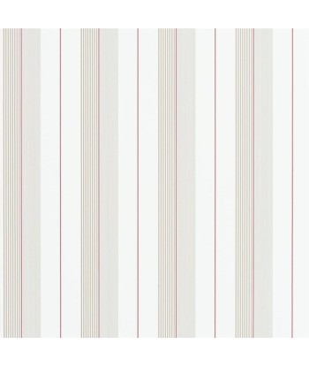 RL Aiden Stripe Wallpaper - Natural / Red acheter