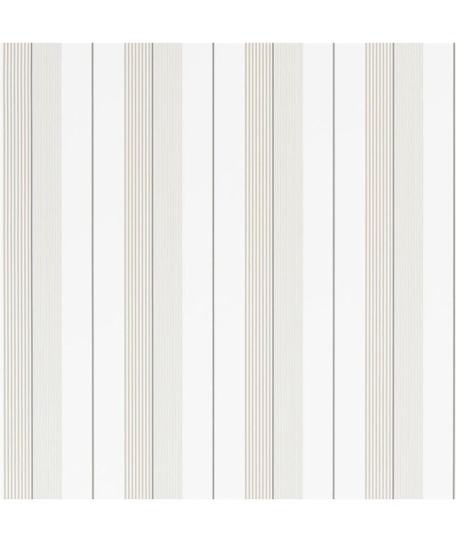 RL Aiden Stripe Wallpaper - Natural / White solde