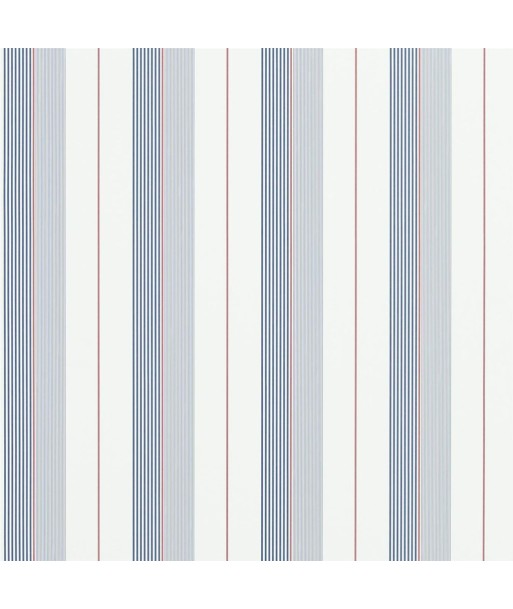 RL Aiden Stripe Wallpaper - Navy/red/white prix