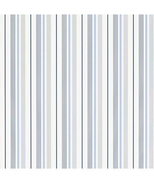 RL Gable Stripe Wallpaper - French Blue Pour