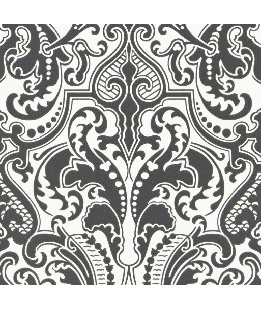 RL Gwynne Damask Wallpaper - Charcoal la chaussure