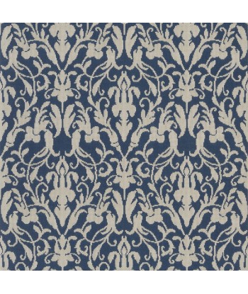 RL Speakeasy Damask Indigo Wallpaper brillant des détails fins