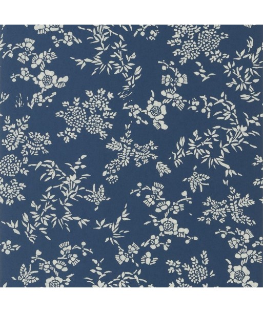 RL Teabowl Calico Indigo Wallpaper en linge