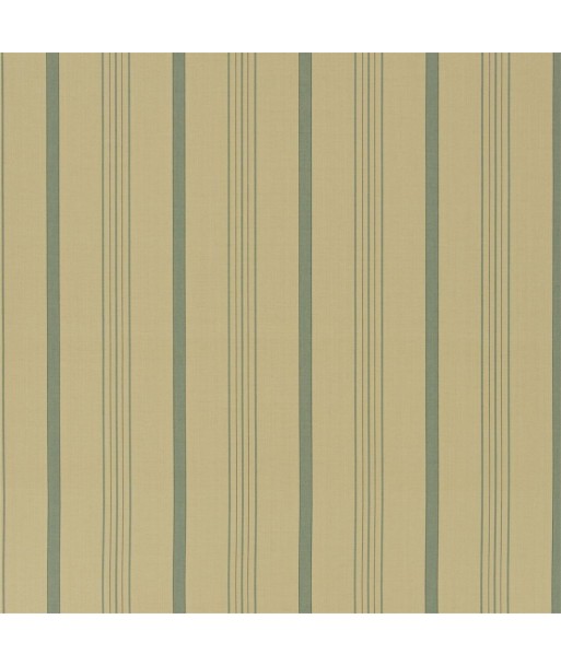 RL Averill Ticking Stripe Fabric - Chambray solde