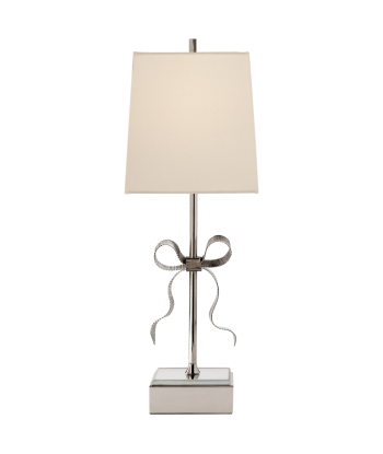 Lampe de table Ellery Gros-Grain Nickel Crème pas cher chine