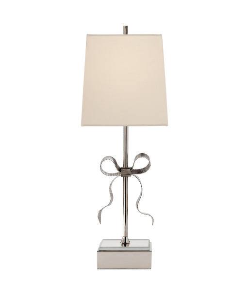 Lampe de table Ellery Gros-Grain Nickel Crème pas cher chine